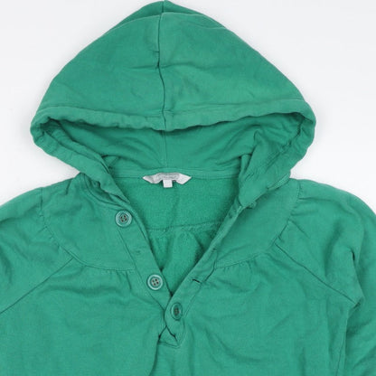 Red Herring Women’s Green Size 10 Henley Button Hooded Hoodie