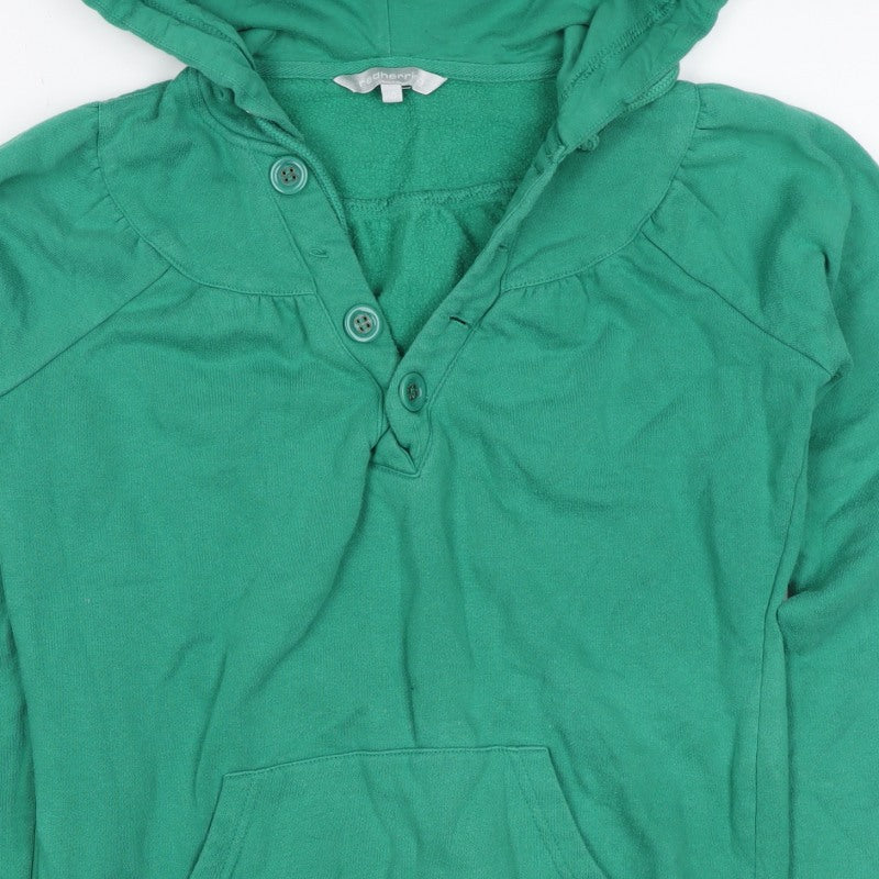 Red Herring Women’s Green Size 10 Henley Button Hooded Hoodie