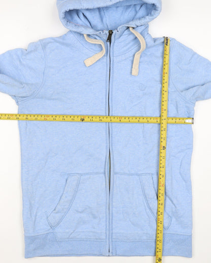 Fat Face Women Blue UK 10 Full Zip Hooded Cotton Blend Hoodie
