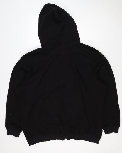 boohooMAN Men’s Black 4XL Pullover Hoodie Yellow Smiley Graphic