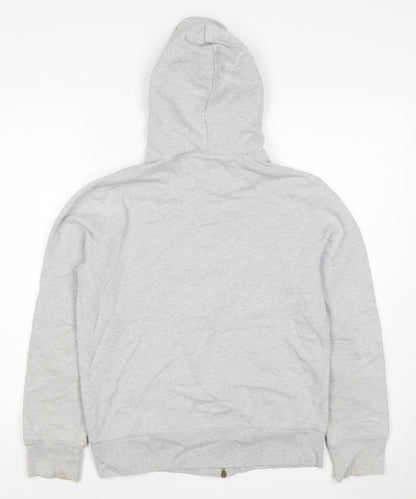 Levi's Men Grey Small Full Zip Hooded Cotton Blend Hoodie