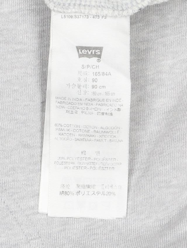 Levi's Men Grey Small Full Zip Hooded Cotton Blend Hoodie
