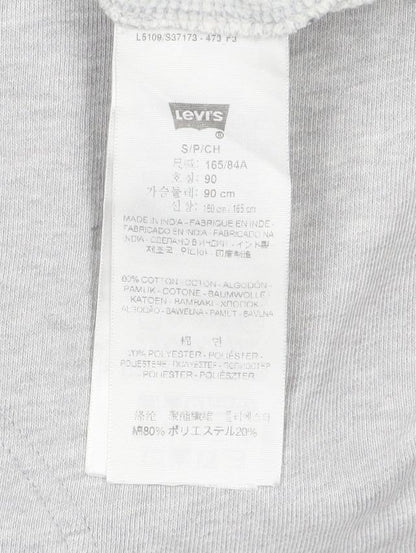 Levi's Men Grey Small Full Zip Hooded Cotton Blend Hoodie