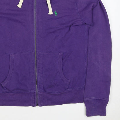 Polo Ralph Lauren Men’s Purple S Full Zip Logo Hoodie Cotton