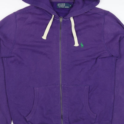 Polo Ralph Lauren Men’s Purple S Full Zip Logo Hoodie Cotton