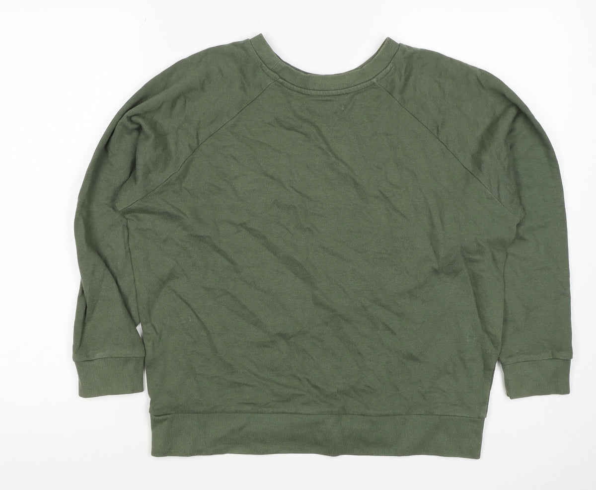 Pull&Bear Women’s Green S Only Live Once Graphic Pullover Sweatshirt
