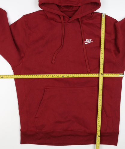 Nike Men’s Red M Pullover Hoodie Embroidered Logo Kangaroo Pocket
