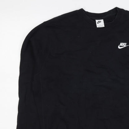Nike Men’s Black M Crew Neck Pullover Sweatshirt Embroidered Logo