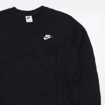 Nike Men’s Black M Crew Neck Pullover Sweatshirt Embroidered Logo