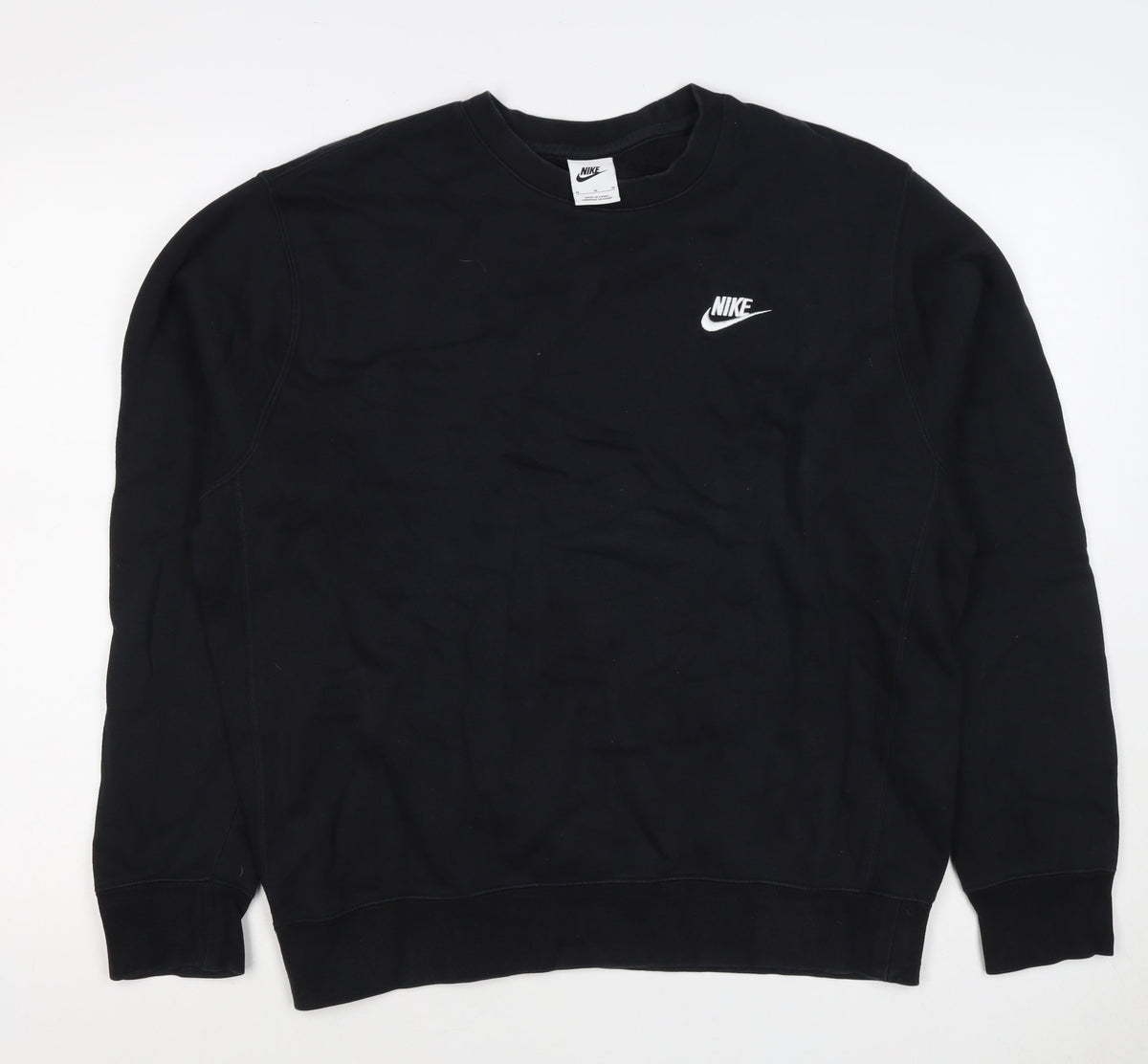 Nike Men’s Black M Crew Neck Pullover Sweatshirt Embroidered Logo
