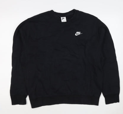 Nike Men’s Black M Crew Neck Pullover Sweatshirt Embroidered Logo