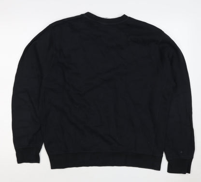 Nike Men’s Black M Crew Neck Pullover Sweatshirt Embroidered Logo