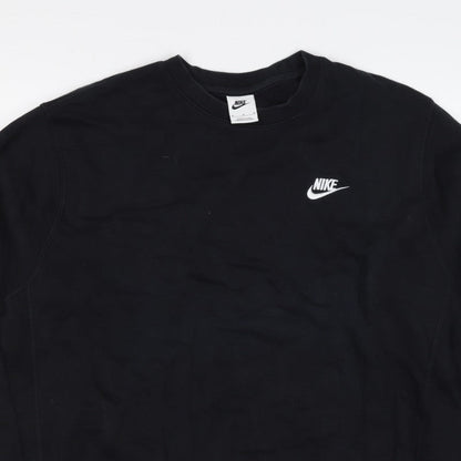 Nike Men’s Black M Crew Neck Pullover Sweatshirt Embroidered Logo