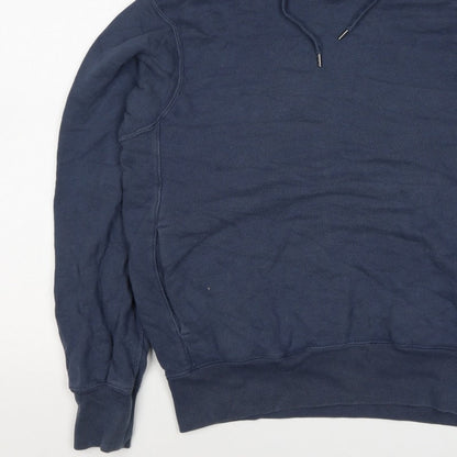 Uniqlo Men’s Blue S Pullover Hooded Cotton Fleece Hoodie Pockets