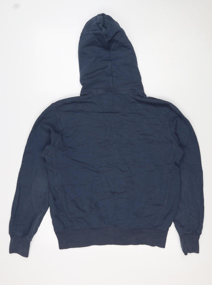Uniqlo Men’s Blue S Pullover Hooded Cotton Fleece Hoodie Pockets