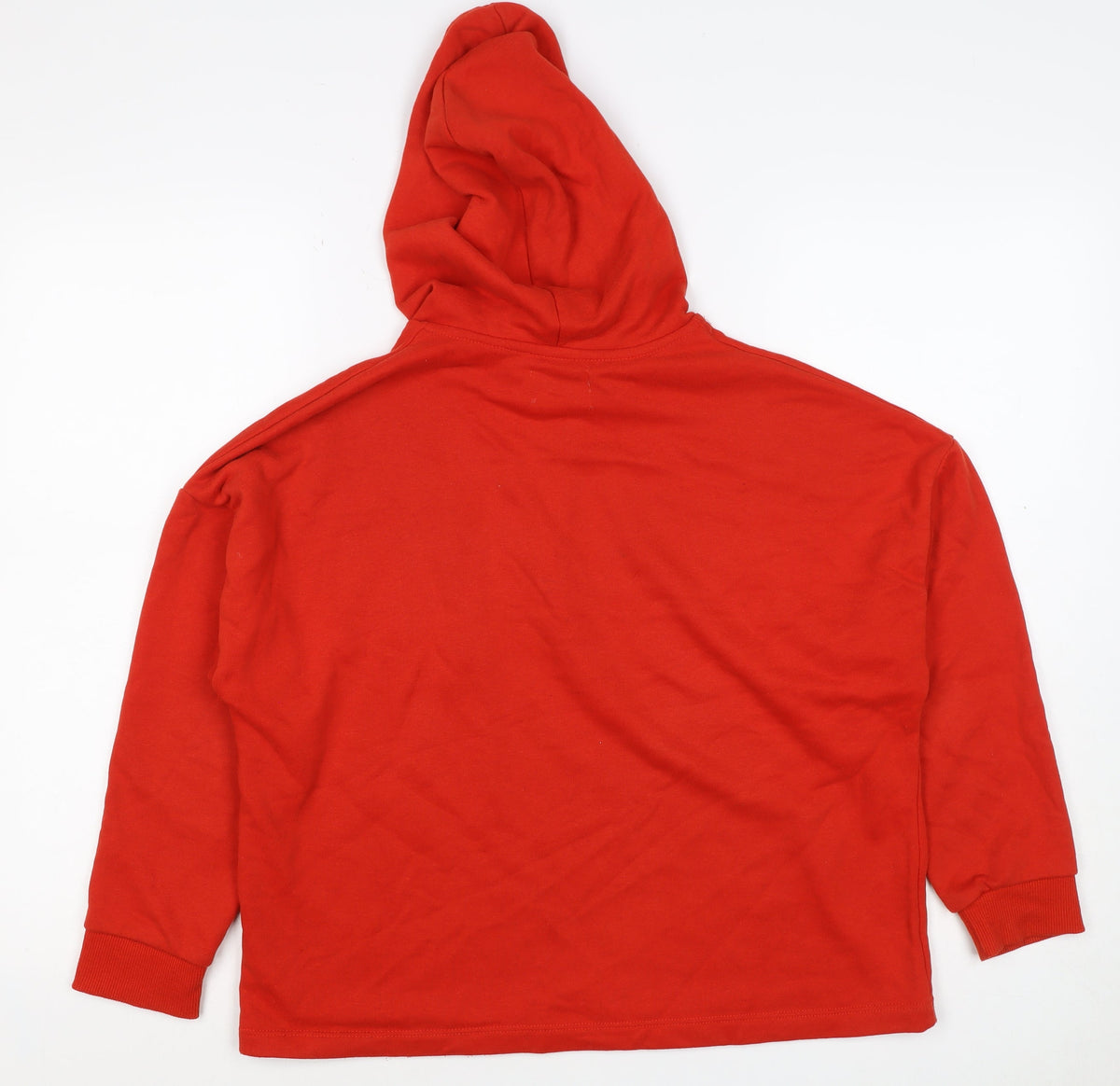 Pull&Bear Women’s Red XS Pullover Hoodie Drawstring Cotton Blend