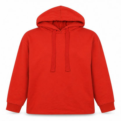Pull&Bear Women’s Red XS Pullover Hoodie Drawstring Cotton Blend
