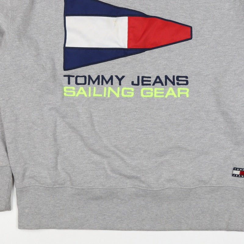 Tommy Jeans Men's Grey XL Pullover Sweatshirt Nautical Logo Graphic