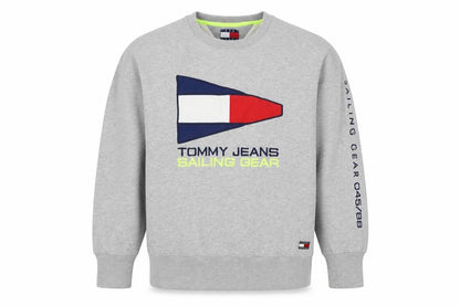 Tommy Jeans Men's Grey XL Pullover Sweatshirt Nautical Logo Graphic