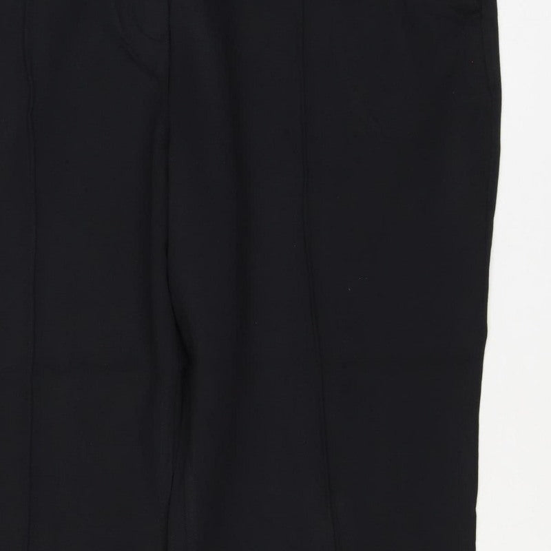 Marks and Spencer Women Black Size 20 Short Straight Stretch Trousers