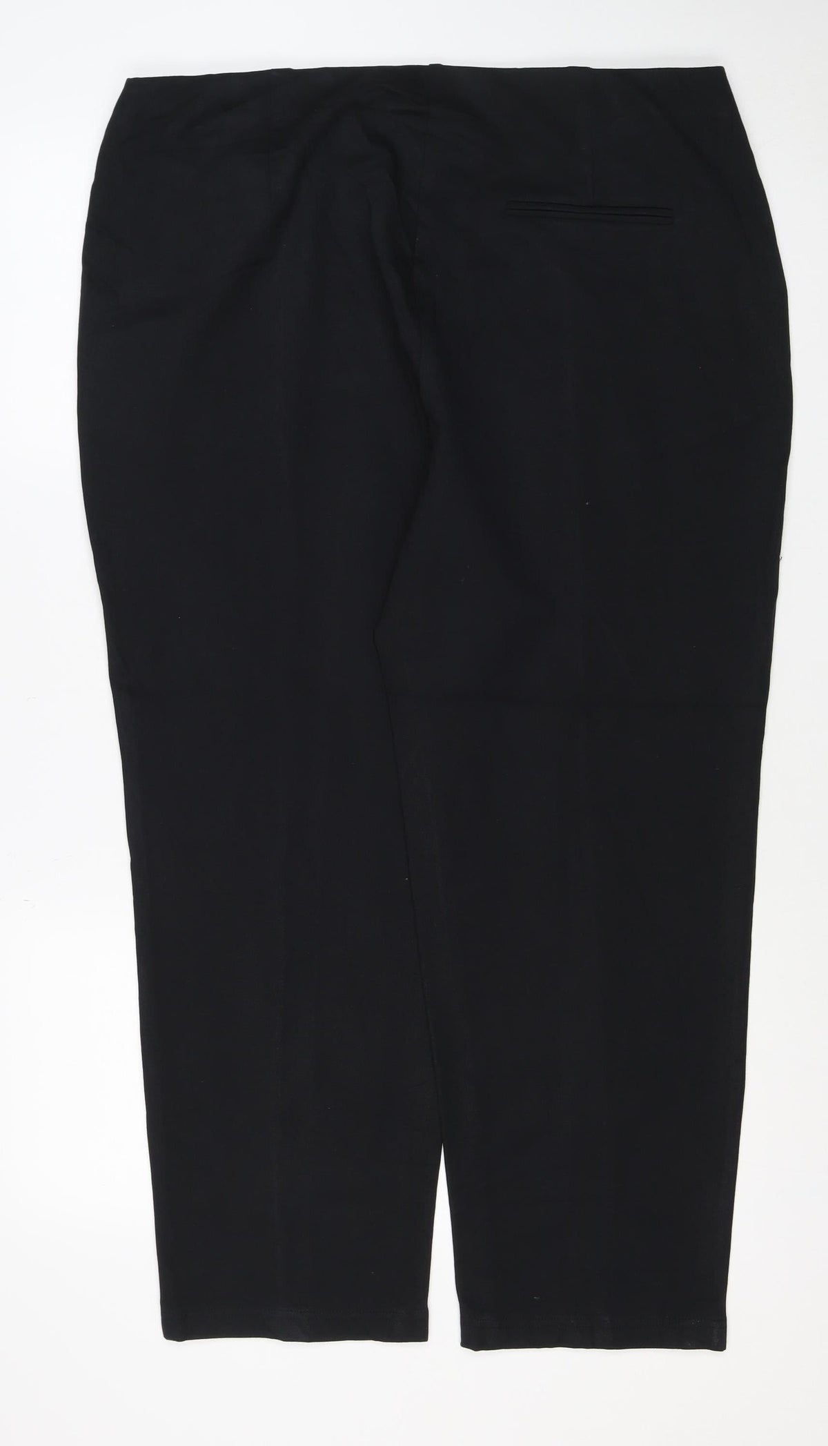 Marks and Spencer Women Black Size 20 Short Straight Stretch Trousers