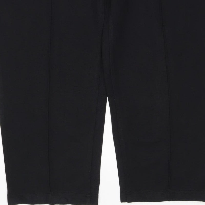 Marks and Spencer Women Black Size 20 Short Straight Stretch Trousers