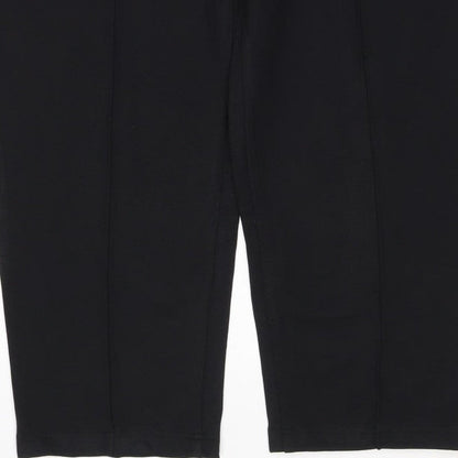 Marks and Spencer Women Black Size 20 Short Straight Stretch Trousers