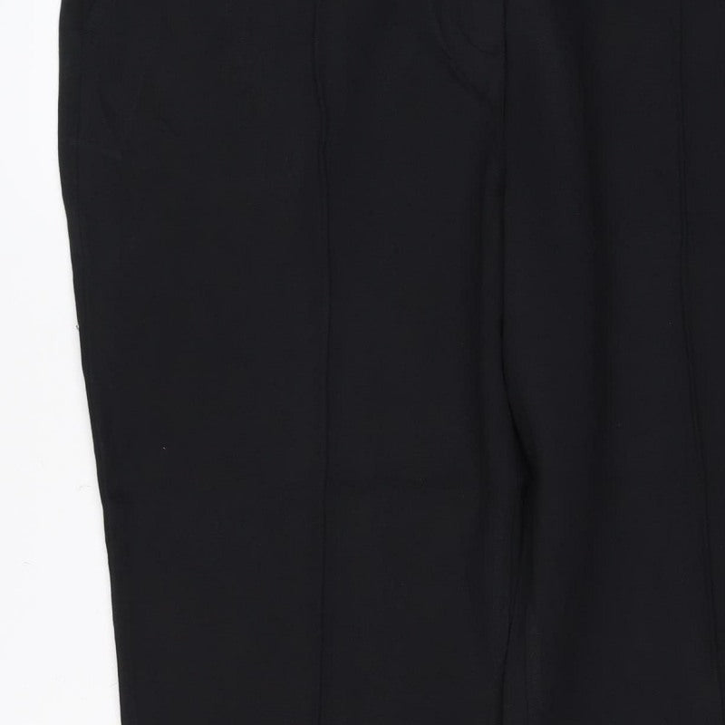 Marks and Spencer Women Black Size 20 Short Straight Stretch Trousers