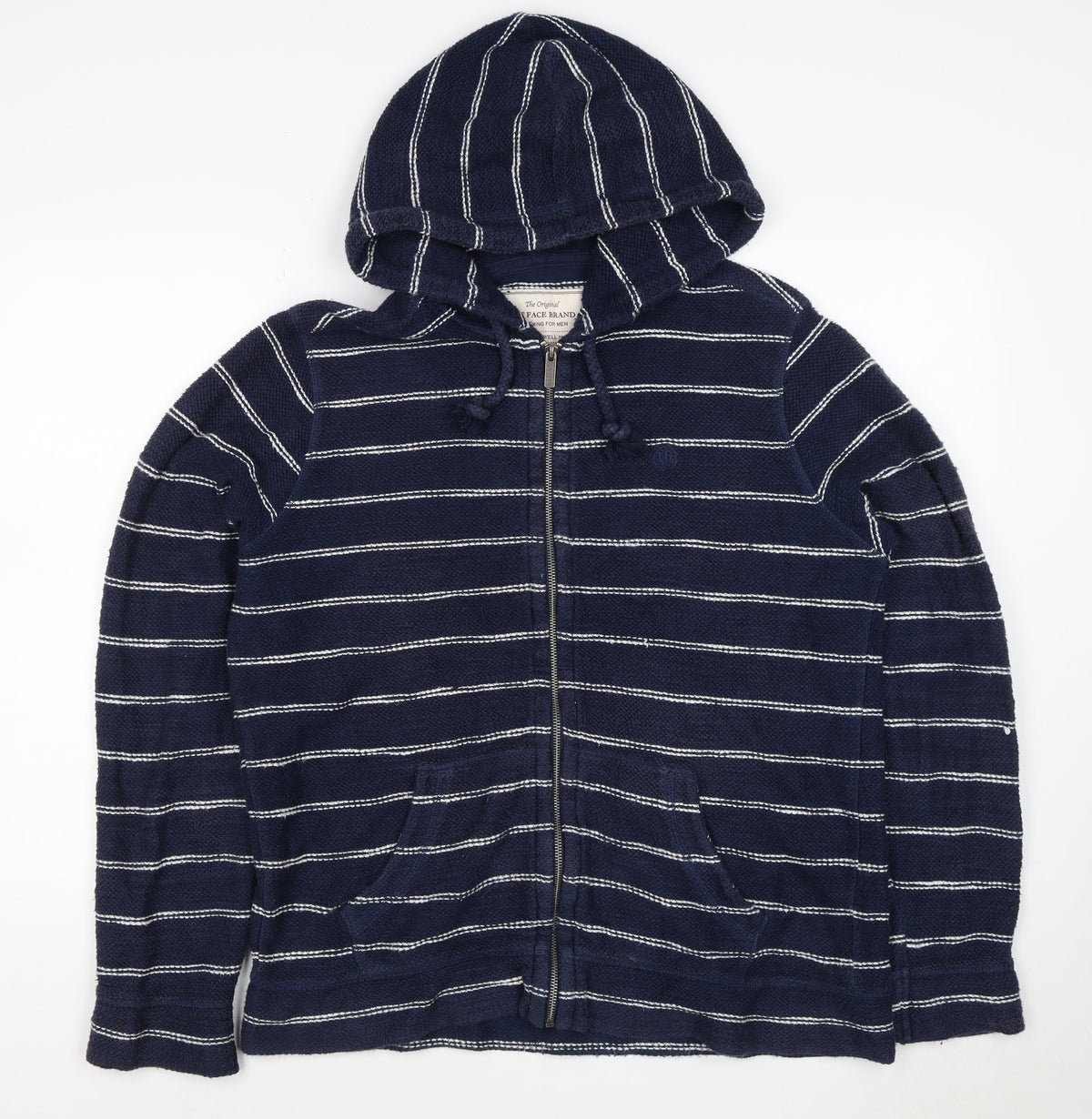Fat Face Unisex Adults Navy Striped Full Zip Hoodie Size M