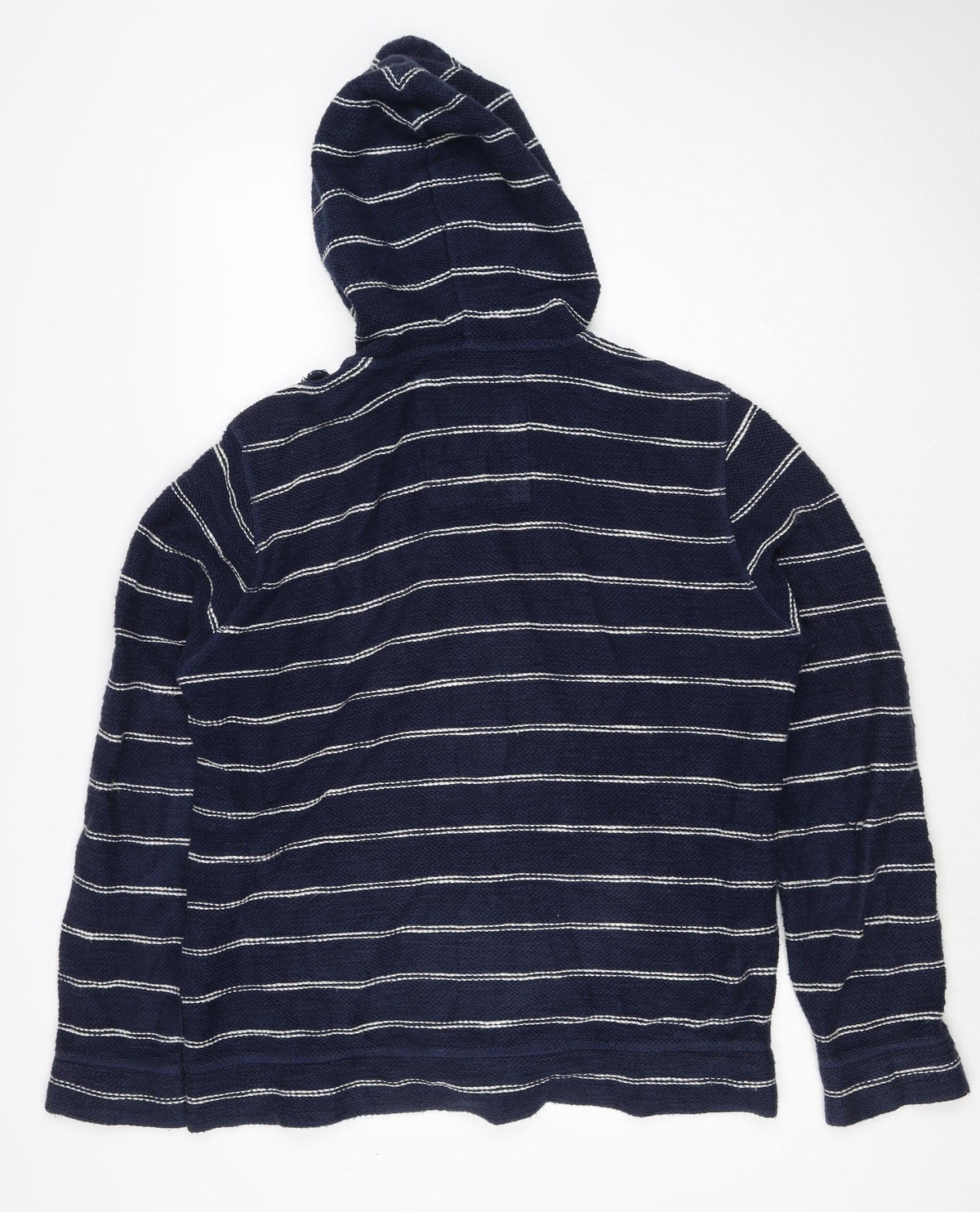 Fat Face Unisex Adults Navy Striped Full Zip Hoodie Size M