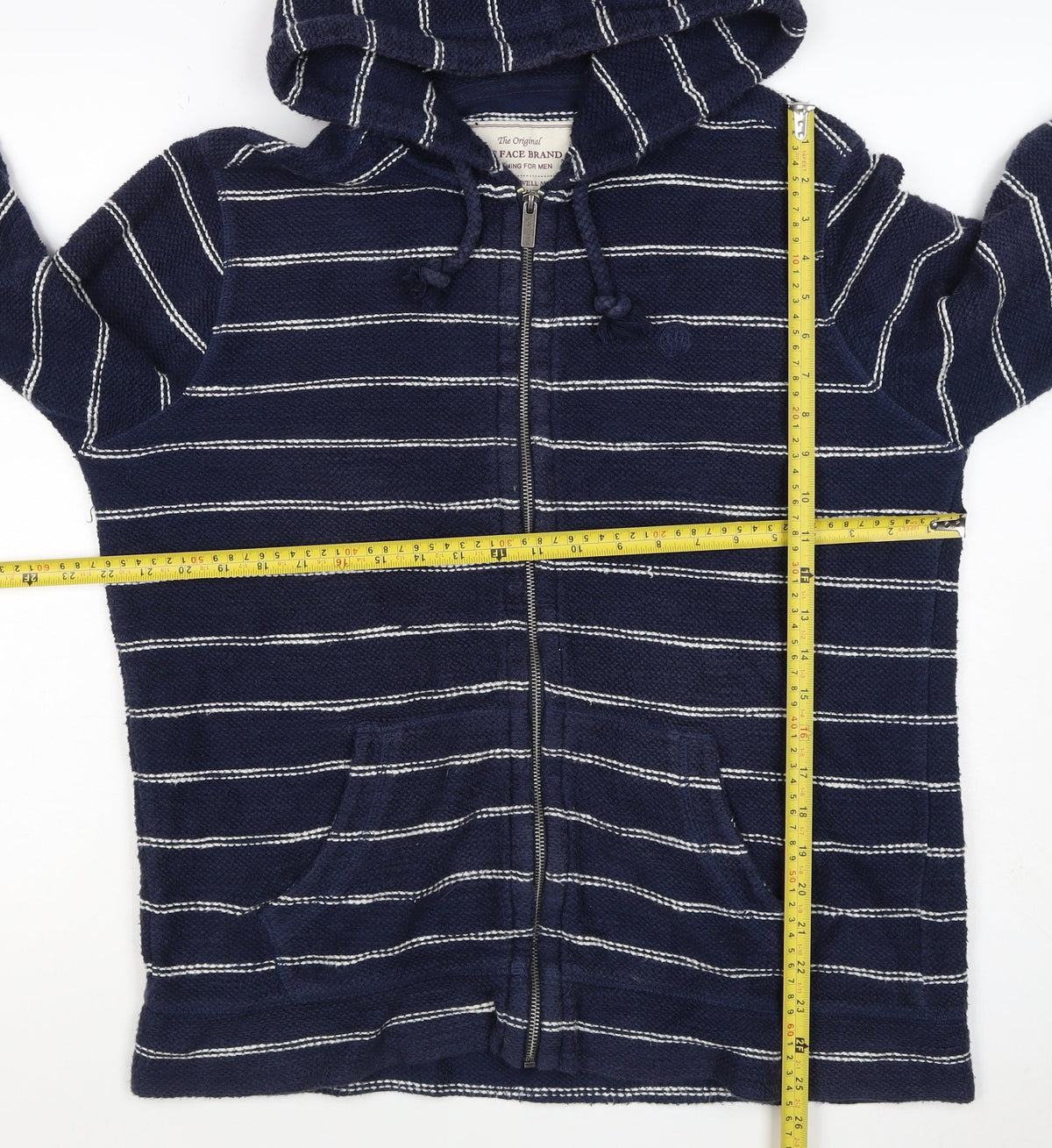 Fat Face Unisex Adults Navy Striped Full Zip Hoodie Size M