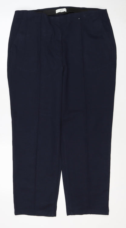 Marks and Spencer Women’s Navy Size 18 Short Straight Pull-On Trousers