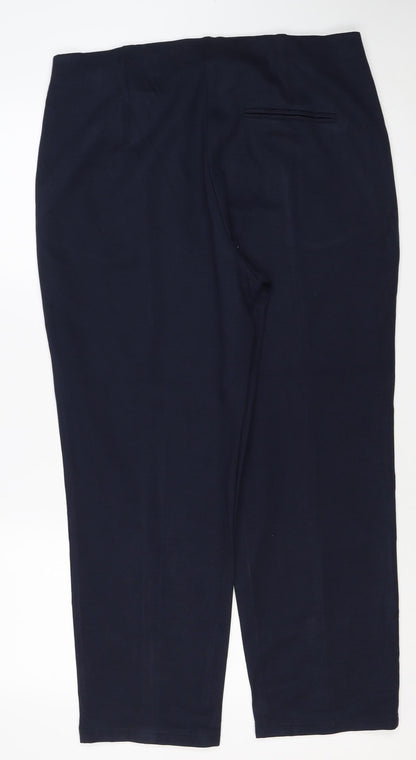 Marks and Spencer Women’s Navy Size 18 Short Straight Pull-On Trousers