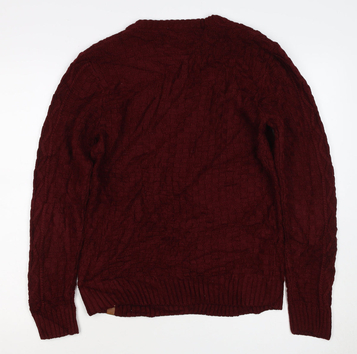 Tokyo Laundry Men’s Red S Cable Knit Crew Neck Pullover Jumper