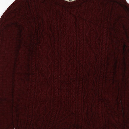 Tokyo Laundry Men’s Red S Cable Knit Crew Neck Pullover Jumper
