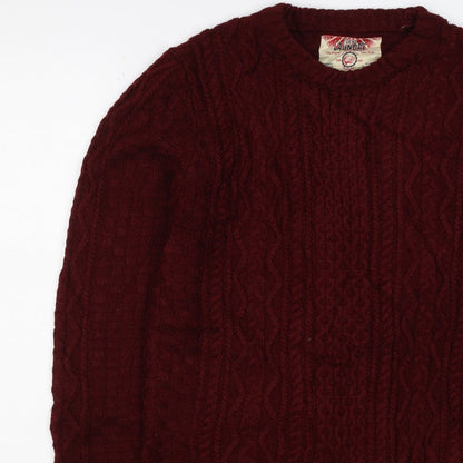 Tokyo Laundry Men’s Red S Cable Knit Crew Neck Pullover Jumper