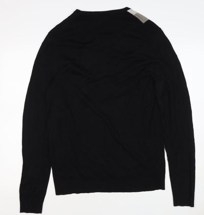 Alfani Men’s Black M Cashmere Blend Geometric Crew Neck Pullover Jumper