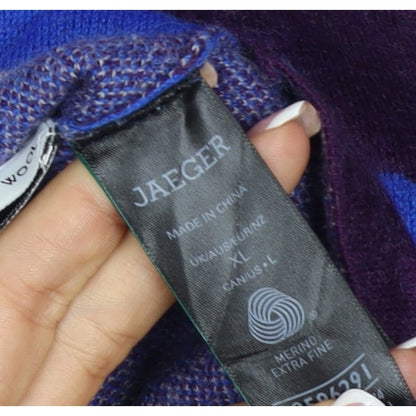 Jaeger Women’s Multicoloured XL Merino Wool Floral Roll Neck Jumper
