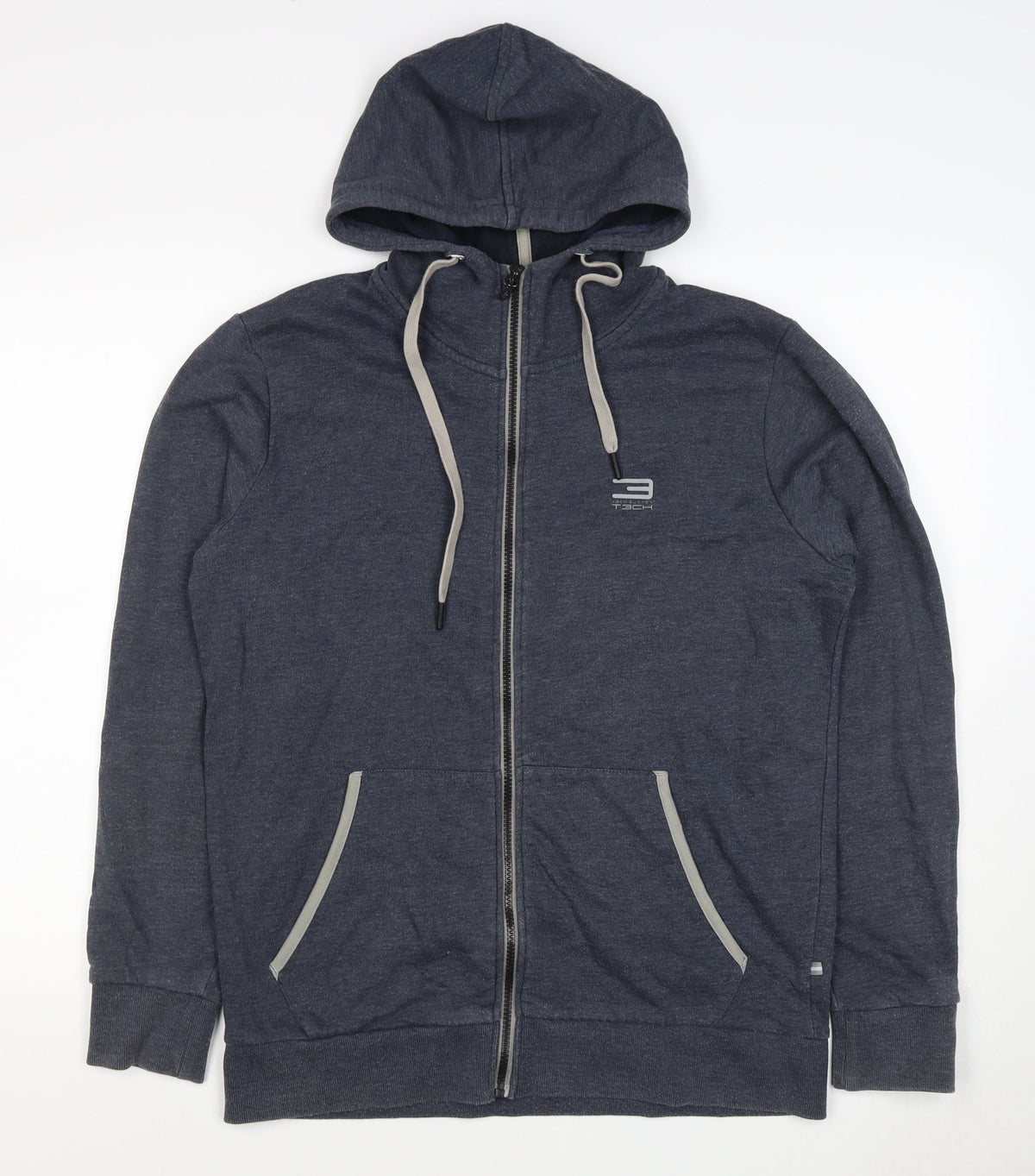 Jack & Jones Tech Men’s Blue L Full Zip Hooded Hoodie