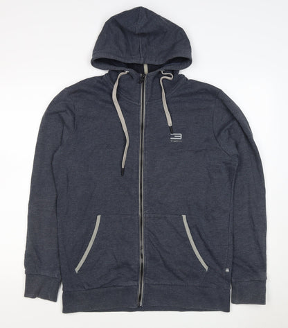 Jack & Jones Tech Men’s Blue L Full Zip Hooded Hoodie
