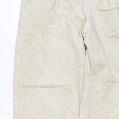 Per Una Women’s Ivory Corduroy Straight Trousers Size 12 Short