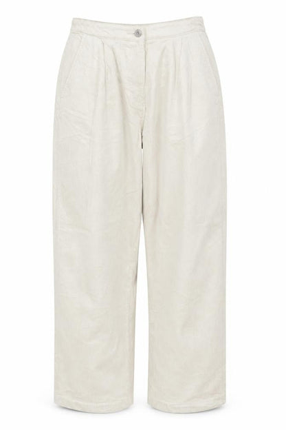 Per Una Women’s Ivory Corduroy Straight Trousers Size 12 Short