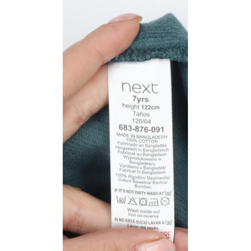 Additional view of Next girls’ green corduroy pinafore dress 7 years knee length cotton
