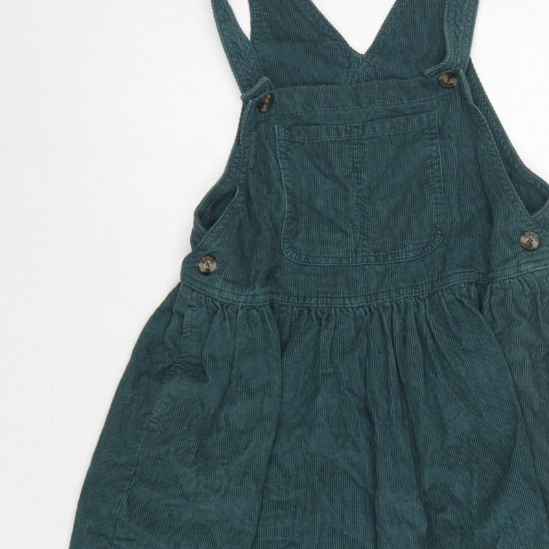 Additional view of Next girls’ green corduroy pinafore dress 7 years knee length cotton