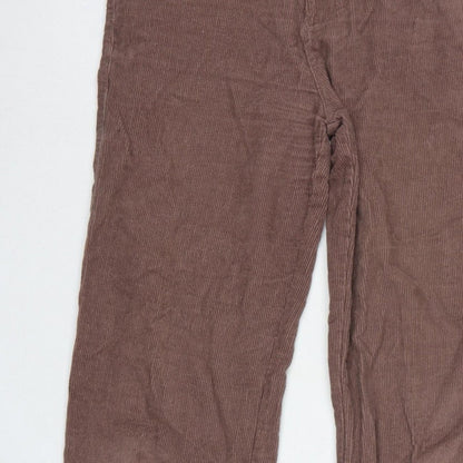 Santa Cruz Women's Brown UK 8 Corduroy Straight Trousers Logo