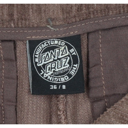 Santa Cruz Women's Brown UK 8 Corduroy Straight Trousers Logo