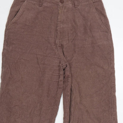 Santa Cruz Women's Brown UK 8 Corduroy Straight Trousers Logo