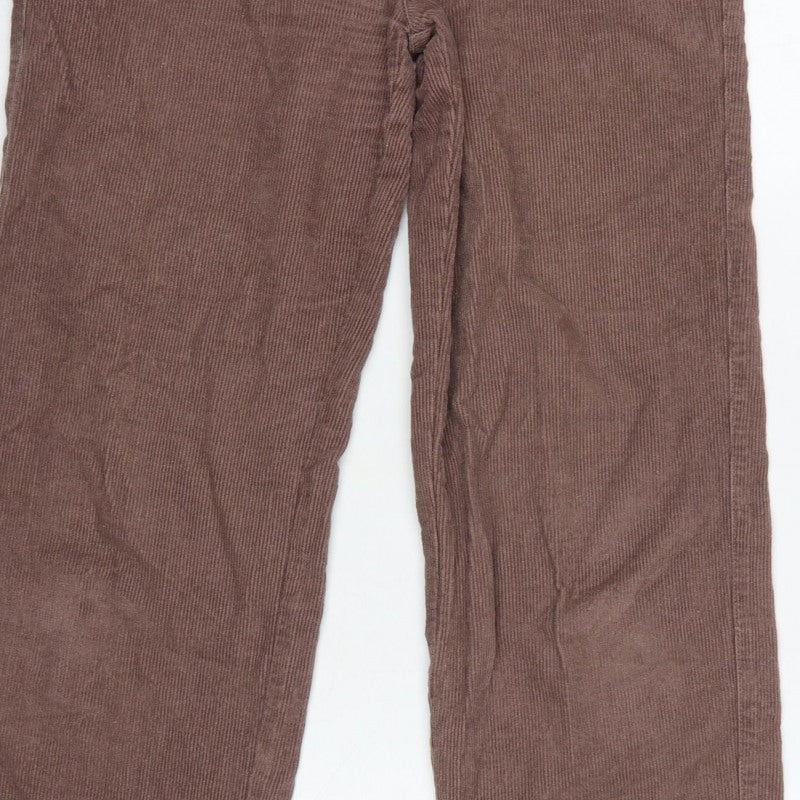 Santa Cruz Women's Brown UK 8 Corduroy Straight Trousers Logo