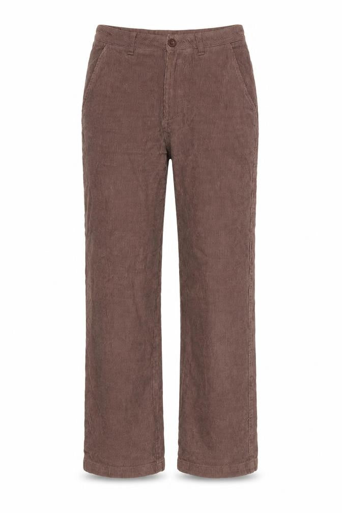 Santa Cruz Women's Brown UK 8 Corduroy Straight Trousers Logo