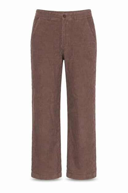 Santa Cruz Women's Brown UK 8 Corduroy Straight Trousers Logo